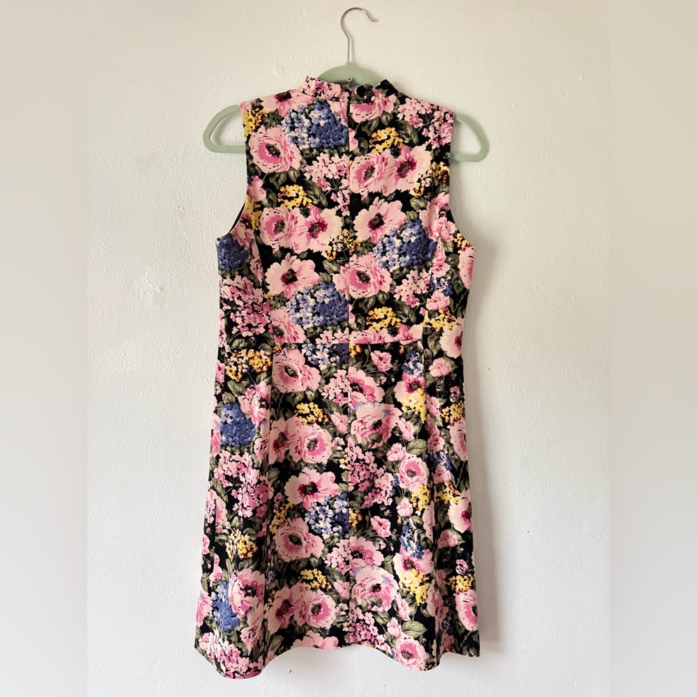 Rebecca Taylor Lavinia Floral-print Hydrangea Ruffle Dress In Black Cameo Pink - Picture 11 of 16